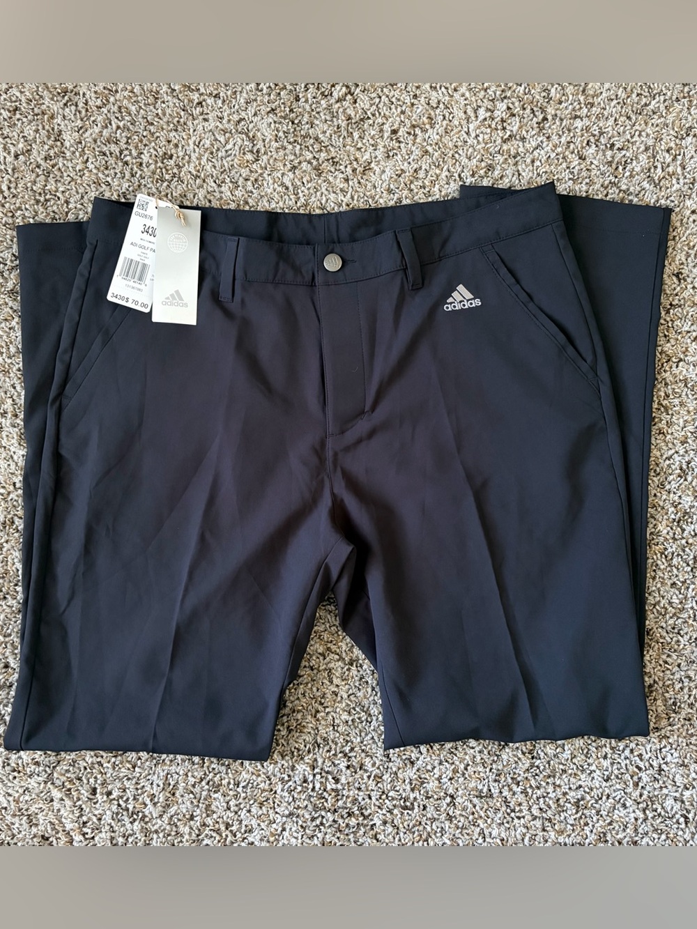 adidas Black Men's Golf Chinos 34X30 Mens Pants